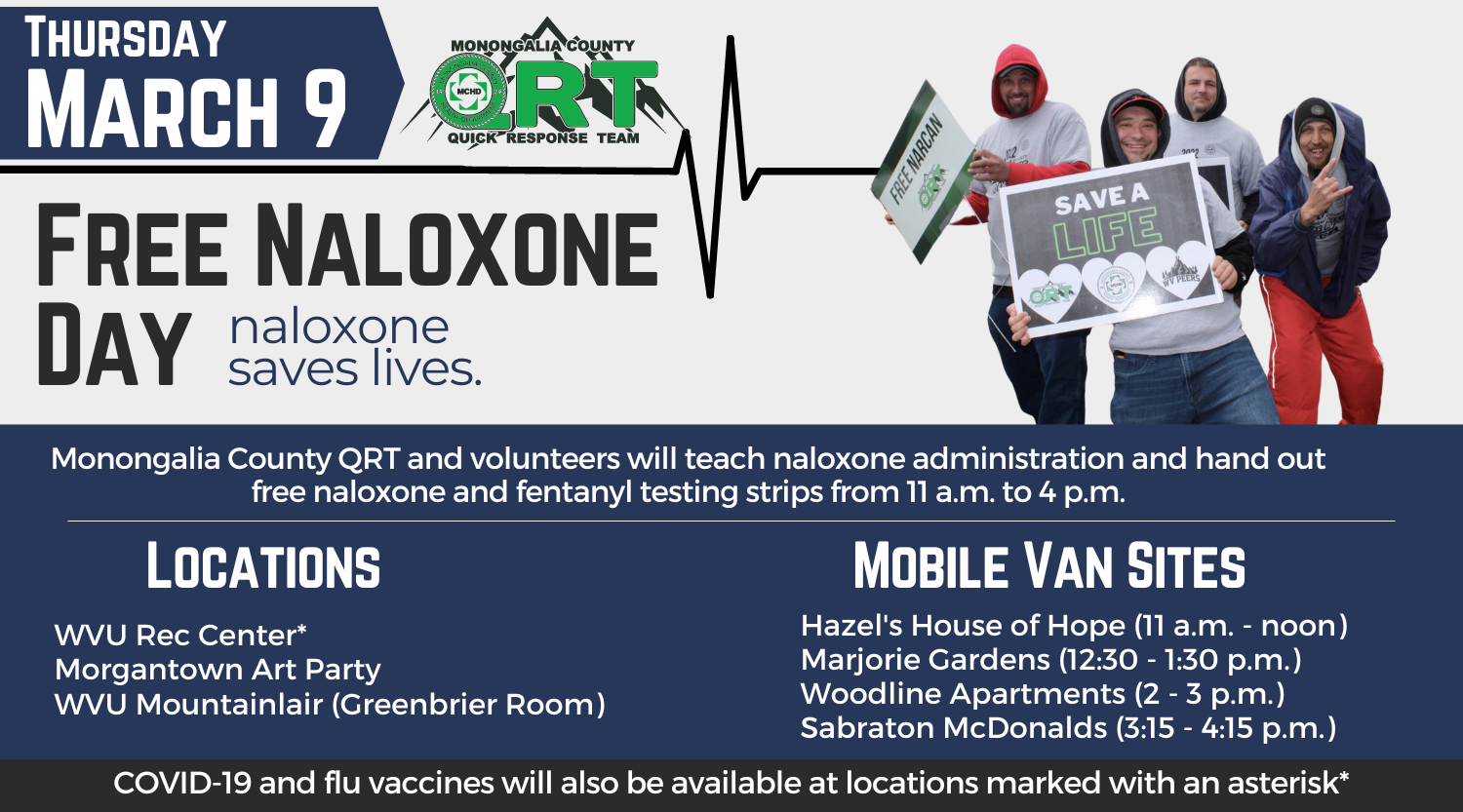 Mon Co. QRT to hold mini-Free Naloxone Day on March 9